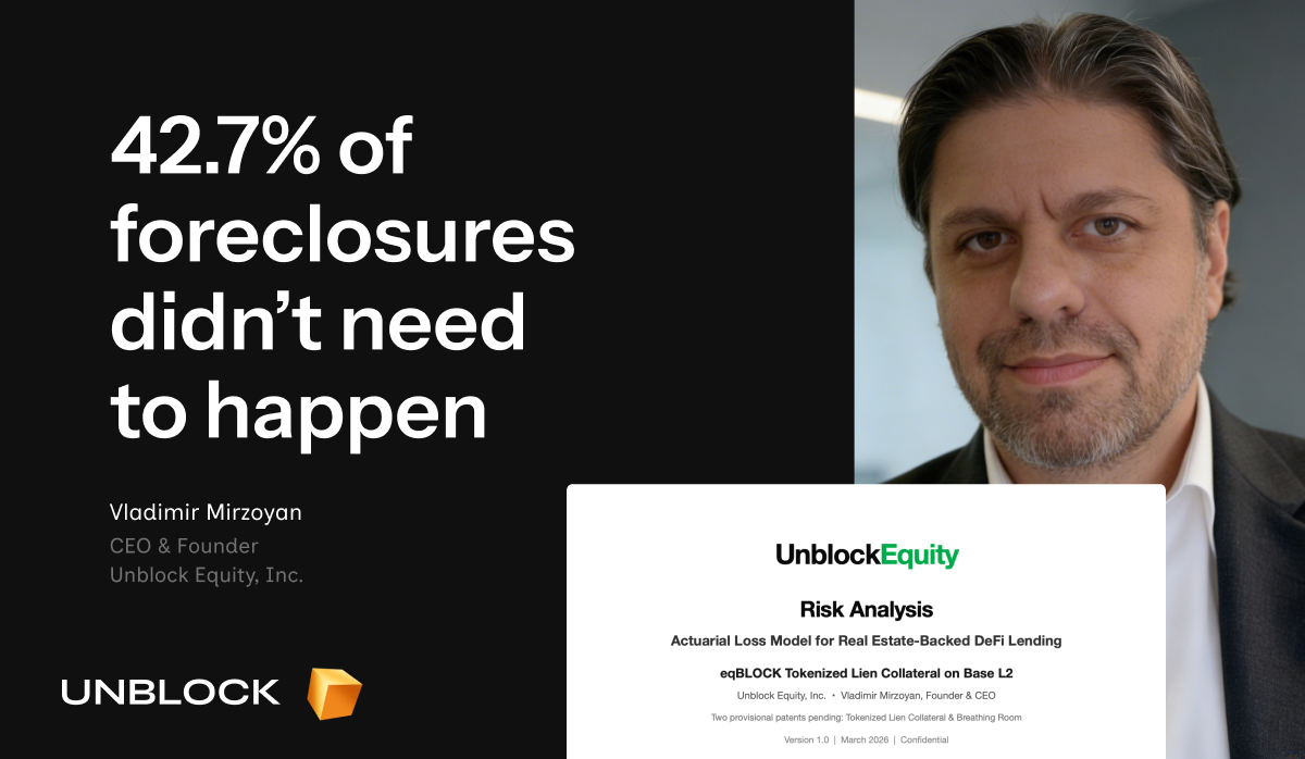 UnblockEquity — Self-service home equity access, live on Base mainnet
